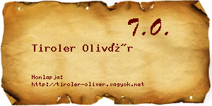 Tiroler Olivér névjegykártya